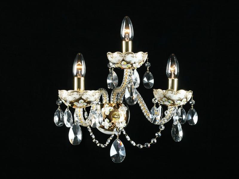 Aplica cristal Bohemia N23 001/03/1-A; GOLD, F white, corpuri de iluminat, lustre